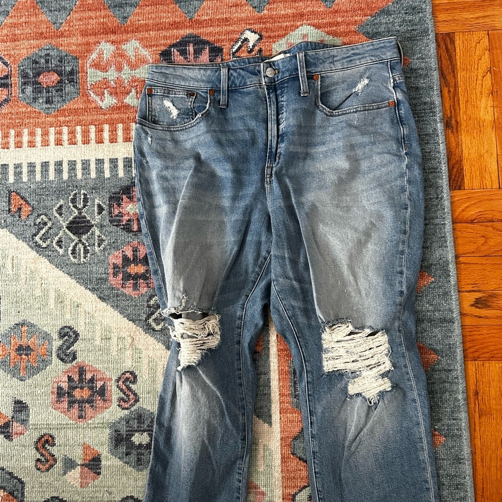 Distressed Blue Jeans